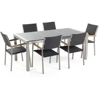Beliani GROSSETO - Tuinset voor 6 - Zilver - Graniet