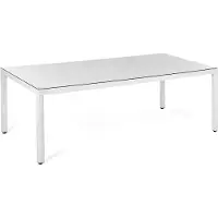 Beliani ITALY - Tuintafel - Wit - 100 x 220 cm - PE rotan