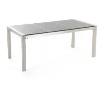 Beliani GROSSETO - Tuintafel - Grijs/RVS - 90 x 180 cm - Graniet