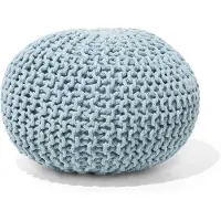 Beliani CONRAD - Poef - Lichtblauw - 50 cm - Katoen