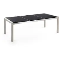 Beliani GROSSETO - Tuintafel - Zwart - 100 x 220 cm - Graniet