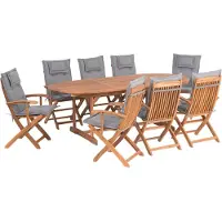 Beliani MAUI - Tuinset voor 8 - Lichte houtkleur/Grijs - Acaciahout