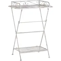 Beliani ANCUD - Tuintafel - Wit - 53 x 40 cm - IJzer