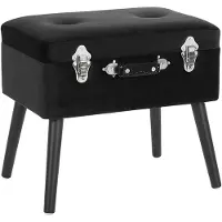 Beliani MALLARD - Hocker - Zwart - Fluweel