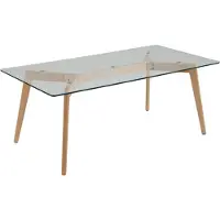 Beliani HUDSON - Salontafel - Lichte houtkleur - Glas