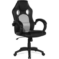 Beliani FIGHTER - Gamestoel - Grijs - Kunstleer