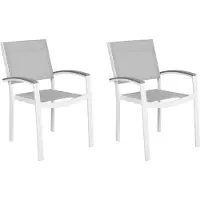 Beliani PERETA - Tuinstoel set van 2 - Grijs - Aluminium