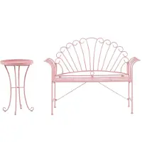 Beliani CAVINIA - Bistroset voor 2 - Roze - Metaal