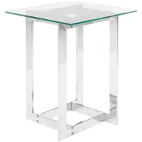 Beliani CRYSTAL - Bijzettafel - Zilver - Glas