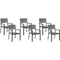 Beliani COMO - Tuinstoel set van 6 - Grijs - Kunsthout