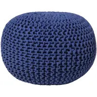 Beliani CONRAD - Poef-Blauw-Katoen