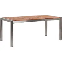 Beliani GROSSETO - Tuintafel - Lichte houtkleur - 90 x 180 cm - RVS