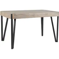 Beliani CAMBELL - Eettafel - Taupe Lichte houtkleur - 80 x 130 cm - MDF
