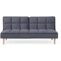 Beliani SILJAN - Slaapbank 3-zits - Donkergrijs - Polyester