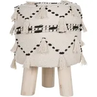 Beliani THONDI - Hocker - Beige - Katoen