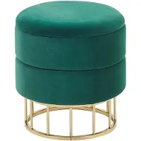 Beliani ELGIN - Poef - Groen - 37 cm - Fluweel