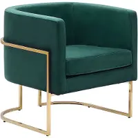 Beliani SIRKKA - Fauteuil - Groen - Fluweel