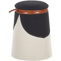 Beliani APACHE - Poef - Beige - 33 cm - Kunstlinnen