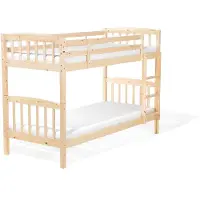 Beliani Stapelbed hout lichtbruin 90 x 200 cm REVIN