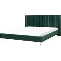 Beliani VILLETTE - Tweepersoonsbed - Groen - 180 x 200 cm - Fluweel