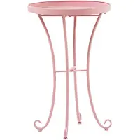 Beliani CAVINIA - Tuintafel - Roze - 40 x 40 cm - Metaal