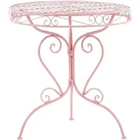 Beliani ALBINIA - Tuintafel - Roze - 70 x 70 cm - Metaal