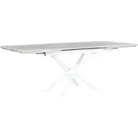 Beliani MOIRA - Uitschuifbare eettafel - Wit - 90 x 160/200 cm - MDF