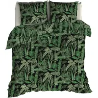 Satin d'or Dekbedovertrek Tropea Groen Satijn-240 x 200 / 220 cm | Lits-Jumeaux