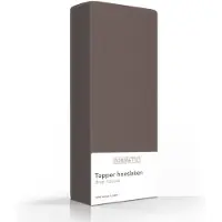 Romanette Topper Hoeslaken Taupe (Katoen)-160 x 200 cm