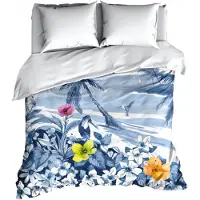 Satin d'or Dekbedovertrek Blue Lagoon Blauw Satijn-240 x 200 / 220 cm | Lits-Jumeaux