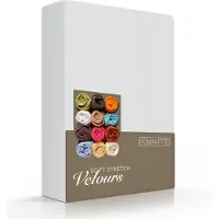 Romanette Badstof Velours Hoeslaken - licht grijs - 1 persoons - 80/90/100x200/220cm