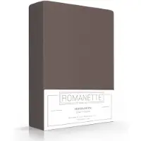 Romanette Hoeslaken Taupe (Katoen)-180 x 200 cm