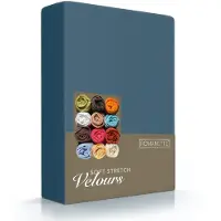 Romanette Hoeslaken Teal (Velours)-2-persoons (140/160 x 200/210/220 cm)