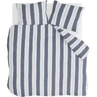 Walra Dekbedovertrek Remade Nautic Stripes Donker Blauw Katoen-200 x 200 / 220 cm | 2-Persoons
