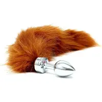 Rimba Oranje Buttplug van Metaal - Butt Plug Met Staart van Rimba