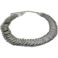 Zeeuws Meisje -Verzilverd collier met Verzilverde dubbeltjes
