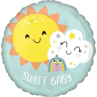 Amscan Ballon Sweet Baby Rainbow 46 Cm Folie