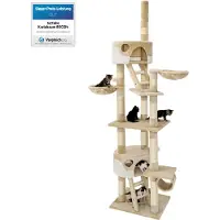 TecTake Krabpaal 240cm-260cm beige-wit kattenpaal 401639