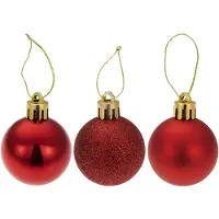 TecTake - Set van 24 kerstballen rood - 403320