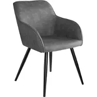 TecTake - Stoel Marilyn stof grijs / zwart SKU: 403666