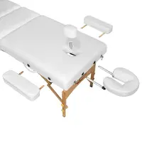 TecTake 3-zones massagetafel 10 cm matras + rolkussens + kruk + tas - wit