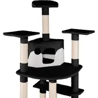 TecTake Katten krabpaal Fippi - 201 cm hoog - zwart wit - 402185