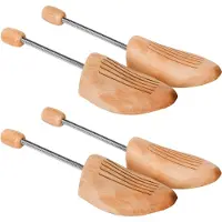 TecTake 2 Paar Spiraalveer Schoenspanners 39-41 - Lotushout, Voorkomt Loopplooien, Innovatief Schoenonderhoud, Universeel voor Dames- en Herenschoenen