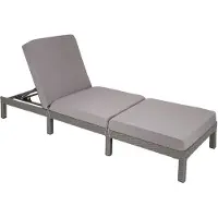 TecTake Wicker ligstoel grijs - Wicker- ligbed voor tuin - 402308