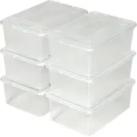 TecTake - set van 6 transparante opbergdozen - 33 x 23 x 12 cm - 401685
