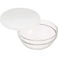 Luminarc 4x stuks glazen schalen/kommetjes met deksel 20 cm - Sla/salade