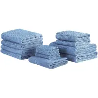 Beliani AREORA - Handdoek-Blauw-Katoen