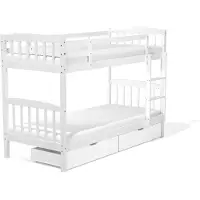 Beliani REVIN - Stapelbed met opbergruimte - Wit - 90 x 200 cm - Dennenhout