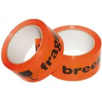 Budget 3x Waarschuwingstape breekbaar 50mmx66m oranje/zwart - set 3 rollen