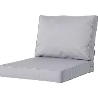 Madison - Loungekussen - Tuinkussen - Zitkussen - Rugkussen - Waterbestendig - 2-delig - 73 x 73cm - Manchester Licht Grijs